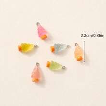 10/20pcs 3D Christmas Tree Resin Pendant Charms, Cartoon Christmas Decoration, Resin Material, Suitable For DIY Jewelry, Earrings And Keychains - Christmas Holiday Handmade Pendants - Luminous Christmas Tree Pendant - View 6
