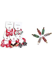 11pcs/Set Girls Multi-Color Christmas Party Bow Alligator Hair Clips Swallowtail Hair Accessories Hair Clips Non-Damaging Christmas Tree Snowflake Santa Claus Print For Daily Use- Green And Red Glitter Hair Clips, Ribbon Bow Hair Clips Holiday Party - Christmas Hair Clip Hair Scrunchie - View 8
