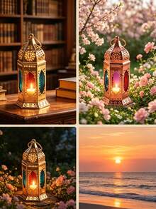 1pc Moroccan Style Acrylic Candle Holder Home Decor, Living Room Bedroom Craft Art Atmosphere Desktop Ornament - Candlestick Decorative Ornaments - View 5