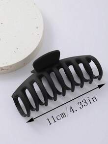 4/3/2/1# Black Fashion Large Hair Clip, Lightweight Plastic Hair Clip, Multi-Functional Fashion Hair Accessory, Women's Hair Accessory - Black - View 3