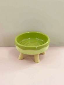 1Pc Color‑Block Plastic Elevated Pet Bowl With Plastic Leg Stand, Neck‑Protected Anti‑Tip Non‑Slip Feeding Bowl For Cats Small Dogs Food Water - Multicolor - View 9
