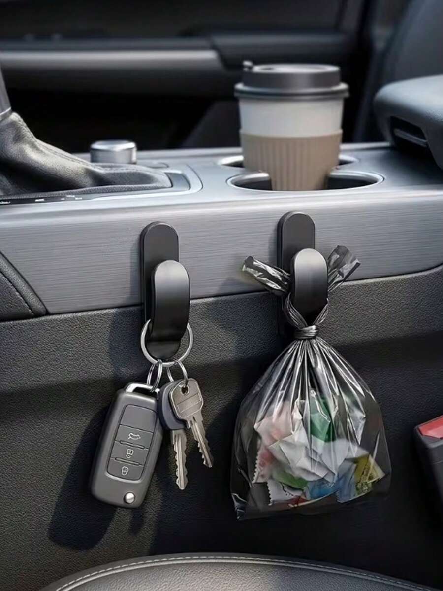 Hidden Multifunctional Portable Car Hook, Creative Strong Car Hook, Hidden Back Seat Umbrella Storage Built-In Hook, Hidden Seat Back Hook, Creative Small Car Hook (Black) Car Accessories - Black - View 1