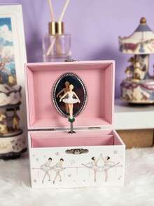 Ballerina Girl Jewelry Wooden Box, Sweetheart Storage Music Box Gift - 1PC - View 3