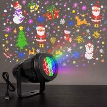 Proyector de luz navideña, Luces de proyector de Navidad, lámpara de proyección Led,lámpara LED de noche de proyección navideña para exteriores/interiores para el hogar - Multicolor - Ver 2