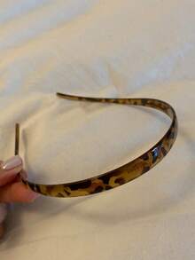 2pcs/1pc Brown-Grey Shiny Leopard Print Elastic Headband, Simple Solid Color, Fashionable Versatile, Elegant Accessory, Suitable For Daily, Casual, Party, Commute, Vacation, Hairstyle Design, Makeup, Outfit Matching And Other Occasions. Headband Hair Accessory, Home Hair Styling Accessory. - Multicolor - View 10