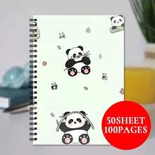 2D Cute Panda Theme & Bamboo Pattern A5 Spiral Notebook, Suitable For Office & Classroom Notes, Professional Meeting Memo, Diary Planner, Creative Holiday Gift For Professionals, Design Daily Journal, Classroom Notes, Office Memo, Portable Writing Notebook, Suitable For Professionals, Students & Office Use - Perfect Gift Choice, Artistic Cover Design, Study Formula Record, Subject Learning Record Notebook - 1 Pack (50 Sheets, 100 Pages) - View 6