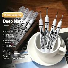 3pcs Easy Mark Neutral Pens, Multi-Material Deep Hole Marking, Waterproof Long Tip, Quick-Dry Plastic Pens, Suitable For Woodworking, Metal, Plastic, Construction, DIY Crafts - Red, Black, Blue, Green, White Colors Randomly Sent - 1 Piece, Color Random - View 9