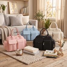 1pc New Fashion Multifunctional Convenient Tissue Bag Mommy Bag, Easy Travel, Convenient Side Pocket, Dry & Wet Separation - Multicolor - View 2