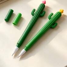 Set Pulpen Netral Berbentuk Kaktus Kreatif 7/17 buah, Termasuk Kotak Pulpen, Pulpen Silikon Menarik dengan Nilai Estetika Tinggi, Dilengkapi dengan Isi Ulang Tinta Hitam 0,5 mm, Set Alat Tulis Belajar Harian Siswa, Wajib Dimiliki Saat Kembali ke Sekolah. - kaktus - View 6