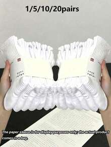 20 Pasang Kaos Kaki Pria Minimalis Putih Polos, Menyerap Keringat dan Bernapas, Kaos Kaki Setinggi Betis untuk Olahraga Lari Sehari-hari, Kaos Kaki Pasangan, Cocok untuk Semua Musim - Putih - View 12