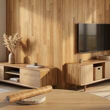 1 Roll Thickened Easy-Clean Wood Grain Spliced Floor Decorative Sticker, Adhesive Wallpaper, Self-Adhesive Vinyl Removable Peel And Stick, Bedroom Living Room Kitchen Tile Sticker, Home Dining Table, Wardrobe Niche Furniture Decoration, Living Room Decoration, Home Decor Floor Sticker - 1PC - View 4