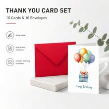 10 Cards And 10 Envelopes Invitation Set, Perfect For Celebrating Milestone Birthdays. These Congratulatory Invitations Are Ideal For Friends, Classmates, Parties And Graduation Celebrations - A - View 4