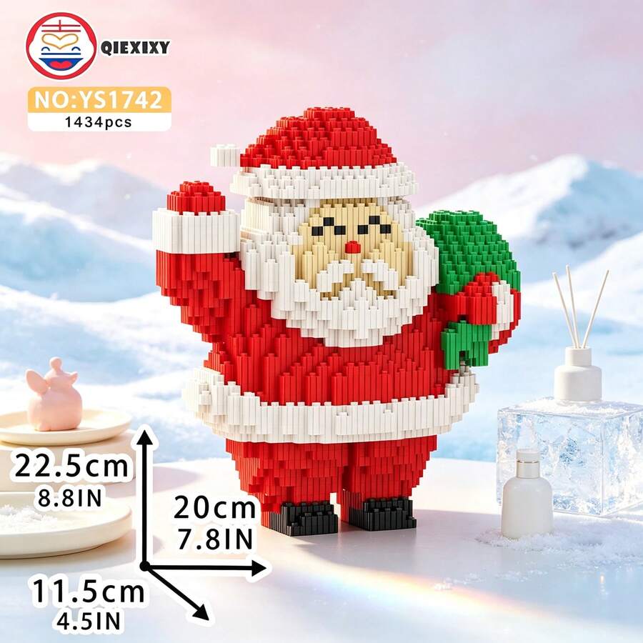 Creative Santa Claus, 1400+ Pieces, Halloween Gift, Room Creative Decoration, Desktop Ornament, Birthday Gift, Christmas Gift, Best Friend Gift, Couple Gift, New Year Gift, Suitable For Everyone - Multi-color/ys1742/Creative Santa Claus - View 1