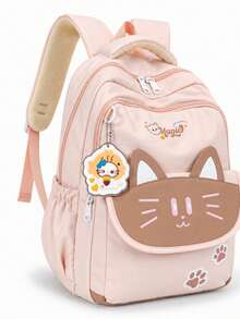 Cute Cat Ear Student Backpack, Large Capacity Lightweight Burden-Reducing School Bag For Kids, Middle School And High School Students, Casual Travel And Short Trip Bag, Multi-Compartment Waterproof Storage Backpack, Multiple Colors Available For Girls, College Style - A - View 14