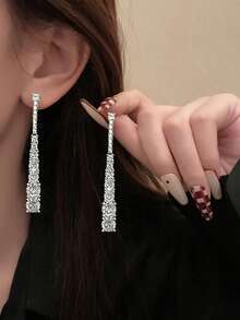 1 Pair Fashion Cubic Zirconia Earrings For Women, Wedding, Engagement, Party Jewelry, Valentine's Day Gift - 1# - View 7