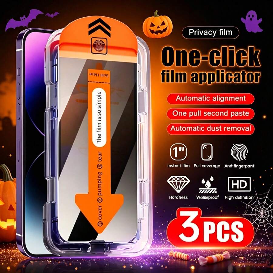 NNBILI 3片裝隱私鋼化玻璃螢幕保護貼，適用於 iPhone 12/12 Pro/12 Pro Max/11、11 Pro/11 Pro Max/X/XR/XS Max、18/18 Pro/18 Pro Max/17/17e/17 Pro/17 Air/17 Pro Max/16/16 Plus/16 Pro/16 Pro Max/15 Plus/15 Pro Max/15 Pro/14 Pro Max/14 Plus/14 Pro/13 Pro/13 Pro Max，防水、防震、防刮、防指紋、全螢幕覆蓋
