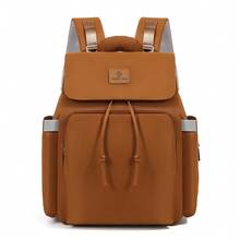 1pc Solid Color Decorative Nylon Diaper Bag With Bottle Pocket, Wide Shoulder Strap, Large Capacity, Back Luggage Strap, Suitable For Moms' Daily Baby Care - Multicolor - View 9