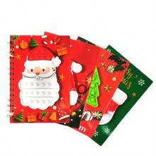 1pc A5 Christmas Coil Students Notebook,Pocket Size Side Flip Notepad,Loose-Leaf Journal,Cute Xmas Stationery,School Memo Book,Christmas Gift For Kids - Multicolor - View 3