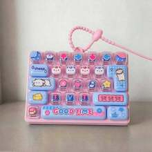1/2pcs 26-Key Mini Keyboard Keychain, Silicone Material, Pressable Key Design, Cute Cartoon Decompression Gadget, Portable Pocket And Desktop Decoration Accessory, Fun Creative Office Gift - Multicolor - View 11