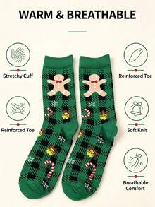 2/10‑Pair Men's Christmas Mid‑Calf Socks, Soft, Breathable, Fun And Personalized Holiday Style, Suitable For Christmas Parties And Festive Occasions - Multicolor - View 5