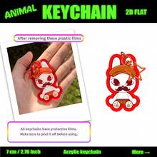 Animal Hospital Keychain, 2D Acrylic Keyring, Ratthew, Nurse Intern, Agent Cat, Purple Fox Nurse, Dr. Harlow, Security Cat, Deer Paramedic Bag/Car Key Chain Decoration, Suitable For Family, Friends, Fans - Partially Translucent - View 11