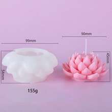 Lotus Scented Candle Silicone Mold, Handmade Realistic Flower Car Diffuser Stone Mold - Flowers - View 4