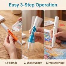 1pc Automatic Diamond Painting Tool Kit, Waxless Automatic Diamond Applicator Pen, Comfortable Grip Design, Ergonomic Diamond Painting Pen, Suitable For Adult DIY Crafts, Halloween And Christmas DIY Tools - Multicolor - View 8