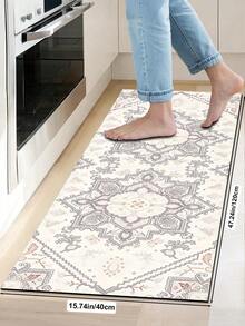 1/2pcs Vintage Diatomaceous Earth Mat, Bohemian Floral Pattern Style Super Absorbent, Non-Slip, Perfect For Bathroom, Kitchen And Dining Room, Quick Drying, Ideal Home Decor And Bathroom Mat Gift, Holiday Gift! - Multicolor - View 12
