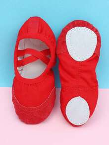 Children's Soft Bottom Dance Shoes, Girls' Ballet Shoes, Pink - Red - View 1