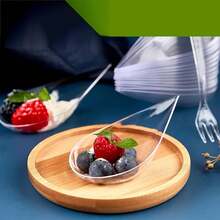 20pcs 4 Inch Mini Appetizer Cups, Transparent Plastic Dessert And Appetizer Dish Set, Asian Spoon Set, Small Catering Dessert Tasting Cups For Afternoon Tea Mini Desserts - Transparent - View 1