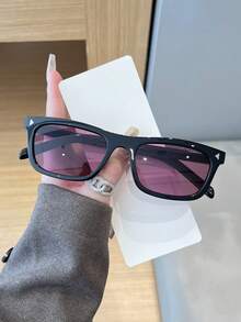 1PC Men's Vintage Casual Square Black Fashion Glasses, Suitable For Daily Wear, Decoration And Street Photography - Multicolor - View 17