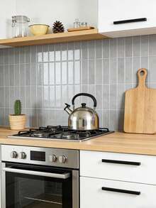 3D Realistic Tile Kitchen Stickers - Light Gray - View 10