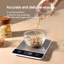 [Vender Caliente] Báscula de Cocina Profesional con Cambio de Unidades, Capacidad de 10KG, Pantalla Digital de Alta Definición. Cambio de Múltiples Unidades. Adecuada para Pesar Té, Alimentos y Utensilios de Cocina (Baterías No Incluidas). [Promoción de Año Nuevo] - Multicolor - Ver 5