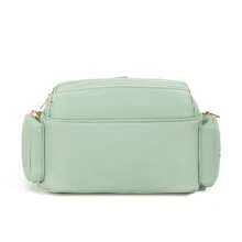 1pc Solid Color Nylon Lightweight Versatile Mommy Bag With Multiple Compartments, Independent Bottle Holder And Side Tissue Pocket - Multicolor - View 8