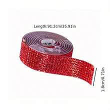 1pc Random Color Self-Adhesive Glitter Crystal Rhinestone Sticker Diamond Ribbon Sticker Rhinestone Craft Car Phone Bag Gift Party Home Decor - Rhinestone Stickers - View 3