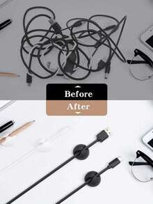 10pcs Solid Color Cable Organizer, Minimalist Multi-Purpose Cable Clips, Suitable For Office, Back To School Supplies - A - View 4