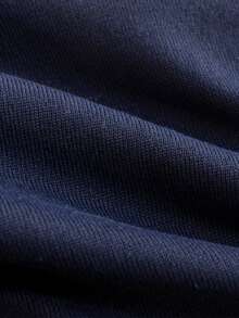 Sweater Rajut Pendek Lengan Panjang Leher Bulat Motif Bunga Warna Polos Elegan untuk Anak Perempuan Remaja, Cocok untuk Pakaian Kasual Sehari-hari di Musim Semi, Gugur, dan Dingin - Navy Blue - View 8