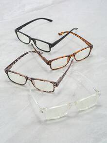 5pcs Multi-Color Middle-Aged Men & Women 1.0-4.0 Daily Glasses, Spring Hinge, Decorative Fashion Plain Lens - Multicolor - View 4