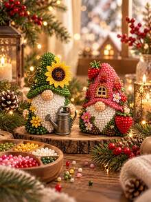 3D Beaded Gnome DIY Handmade Kit, Includes Colorful Beads And Step-By-Step Guide, Craft Beading Project Set For Adults And Teens, Creative Hobby Gift, Holiday Birthday Present And Home Decor - Multicolor - View 3