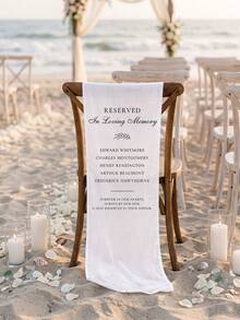 1pc Custom Photo And Text Wedding In Loving Memory Chair Sash, Personalized Memorial Seat Banner For Loved Ones, Wedding Ceremony Chair Decoration - Multicolor - View 4