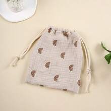 Double Layer Drawstring Diaper Storage Bag Printed Fabric Baby Comfort Blanket Storage Bag Hanging Bag Portable - Multicolor - View 9