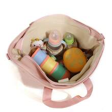 1pc Embroidered Premium Fabric Baby Bottle Carrier With Small Decorative Pouch, Large Capacity, Suitable For Moms' Daily Childcare - Multicolor - View 8