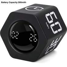 SULVGO Pomodoro Timer Cube, Hexagonal Flip Clock, Pause And Resume, Silent And Adjustable Sound Reminder, Suitable For Work, Office, ADHD, Study, Tasks, 1/5/10/30/60 Minutes - minimalist style - View 12