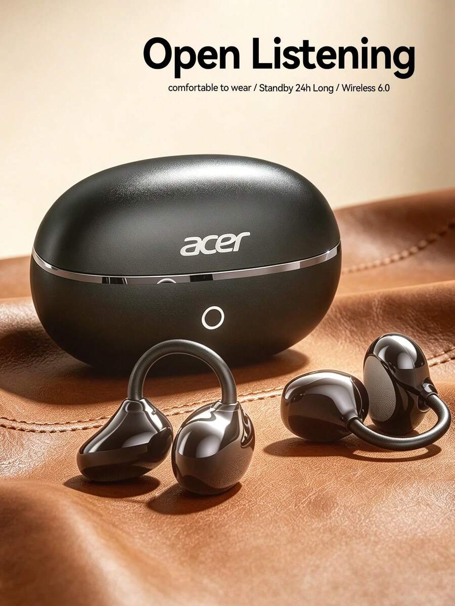 Acer OHR654 Open-Ear Wireless Earbuds With Ear Clip Design, Comfortable Fit, Bluetooth 6.0 Chip, Directional Sound Transmission, High Fidelity Audio, Touch Control, And Portable Charging Case - View 1