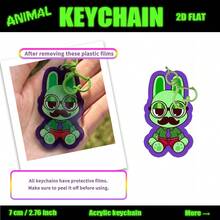 Animal Hospital Keychain, 2D Acrylic Keyring, Ratthew, Nurse Intern, Agent Cat, Purple Fox Nurse, Dr. Harlow, Security Cat, Deer Paramedic Bag/Car Key Chain Decoration, Suitable For Family, Friends, Fans - Partially Translucent - View 8