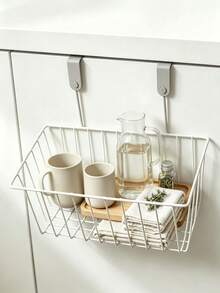 4-Tier Rolling Storage Cart, Wood Grain Shelves & Wire Baskets, Mobile Organizer Rack, Kitchen Storage, Wire Basket Cart, Easy Assembly, Space Saving, Durable, Bathroom Storage Shelf - View 8
