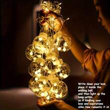This Is A Single-Pack Of 108 LED String Lights With 8 Lighting Modes. It Features A Wishing Ball, Battery Power (No Plug Required), Wall Mounting, And Is Made Of Plastic. Suitable For Christmas, Valentine's Day, Family Gatherings, Bedrooms, Parties - Warm white light - View 4