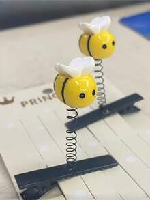 2pcs Bee Hair Clips, Quirky Creative Headwear -- Creative Hair Clips, Cute & Fun - Multicolor - View 4