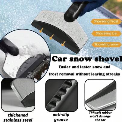 Vehicle Snow Removal Tool, Snow Shovel, Ice Scraper, Glass Cleaner, Easy To Operate, Durable, Effective Defrosting, Suitable For Snow Removal In Cold Weather
