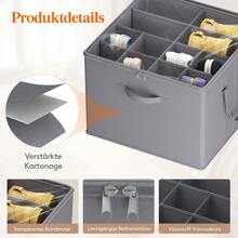 Space-Saving Shoe Storage Box With Handle, Large Capacity, For 12 To 16 Pairs Of Shoes, 1 Piece, Dimensions 43 X 43 X 32 Cm - Grey - View 4